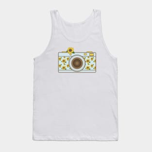 Camera with sunflowers Tank Top